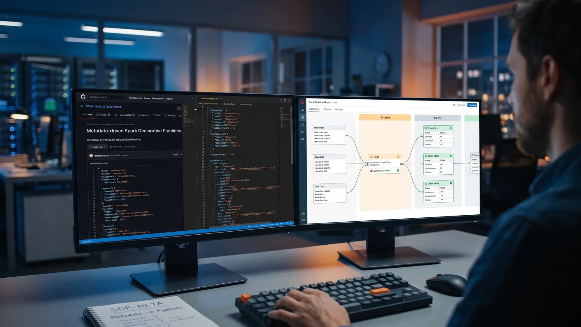 Image of a man using sdp-meta to manage pipelines